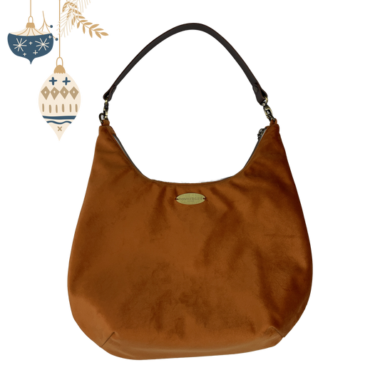 Borsa Hobo - Velluto Arancione