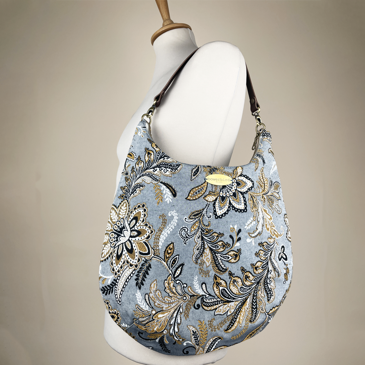 Borsa Hobo - Paisley Azzurro