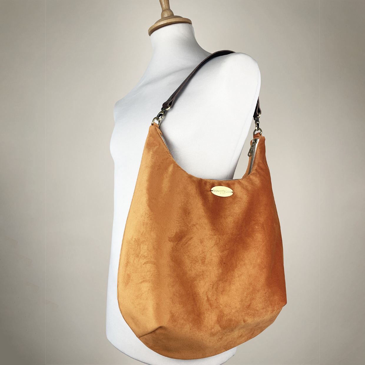 Borsa Hobo - Velluto Arancione