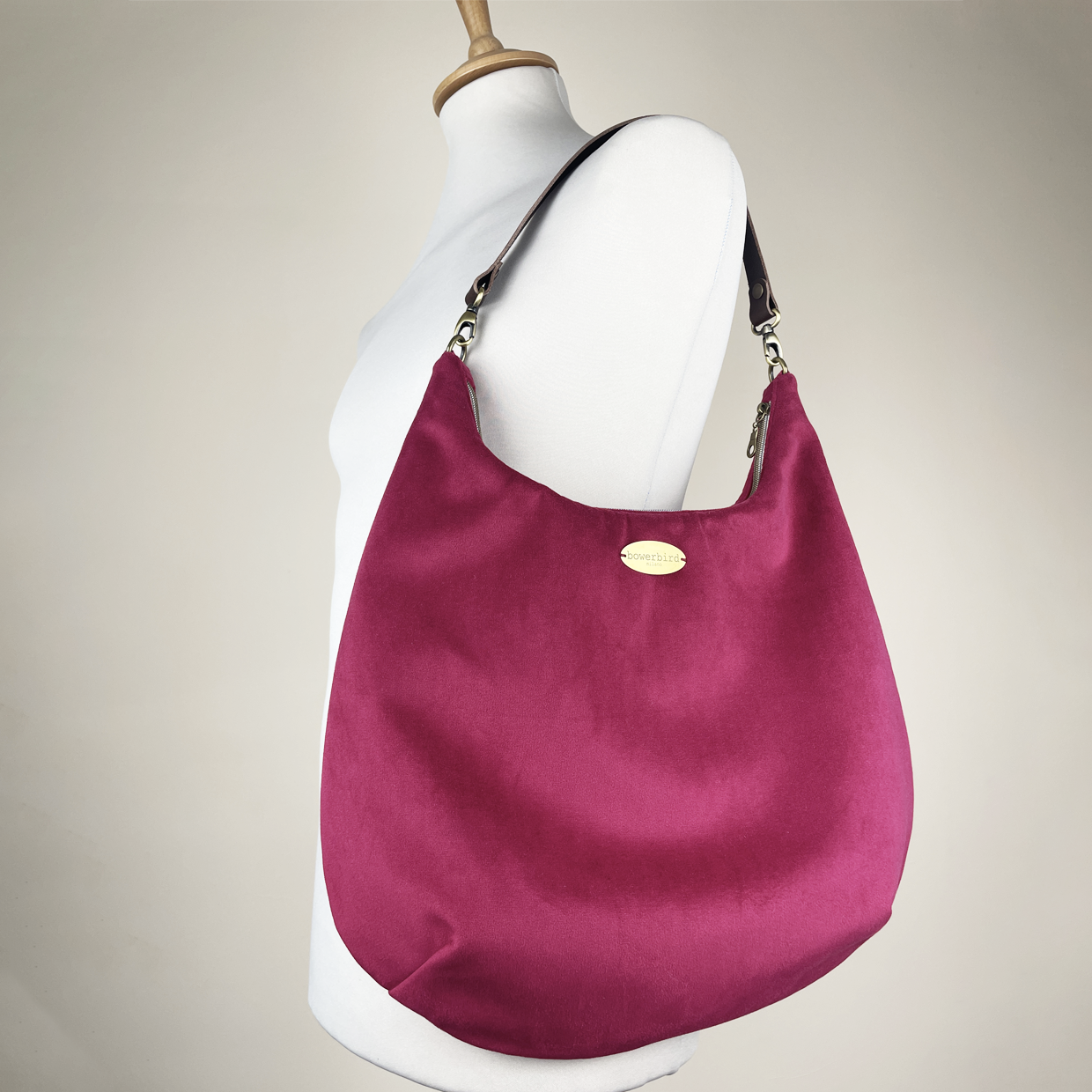 Borsa Hobo - Velluto Bordeaux