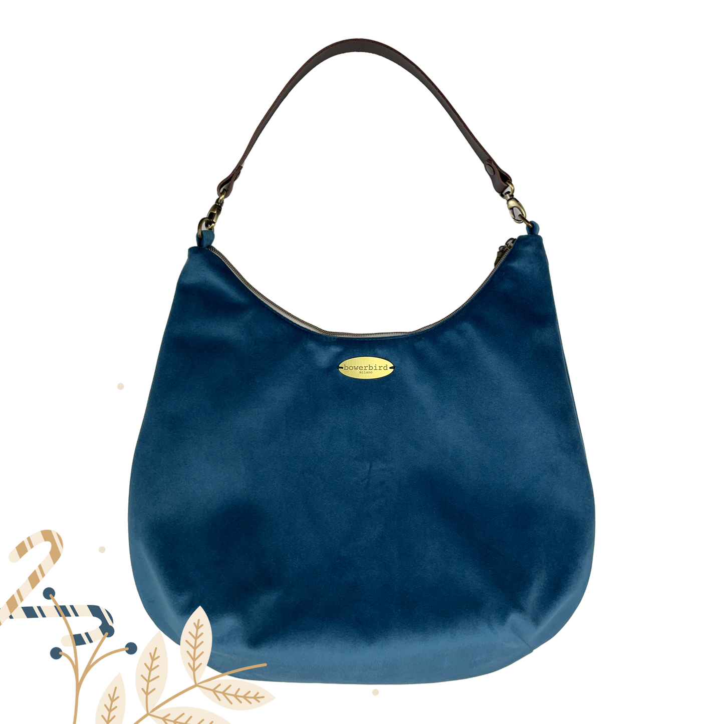 Borsa Hobo - Velluto Blu