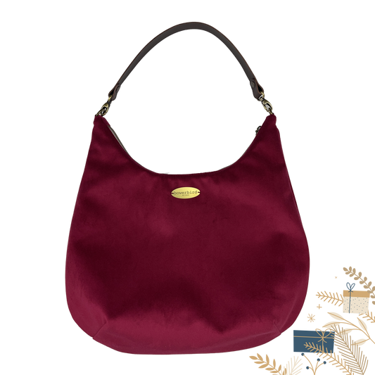 Borsa Hobo - Velluto Bordeaux