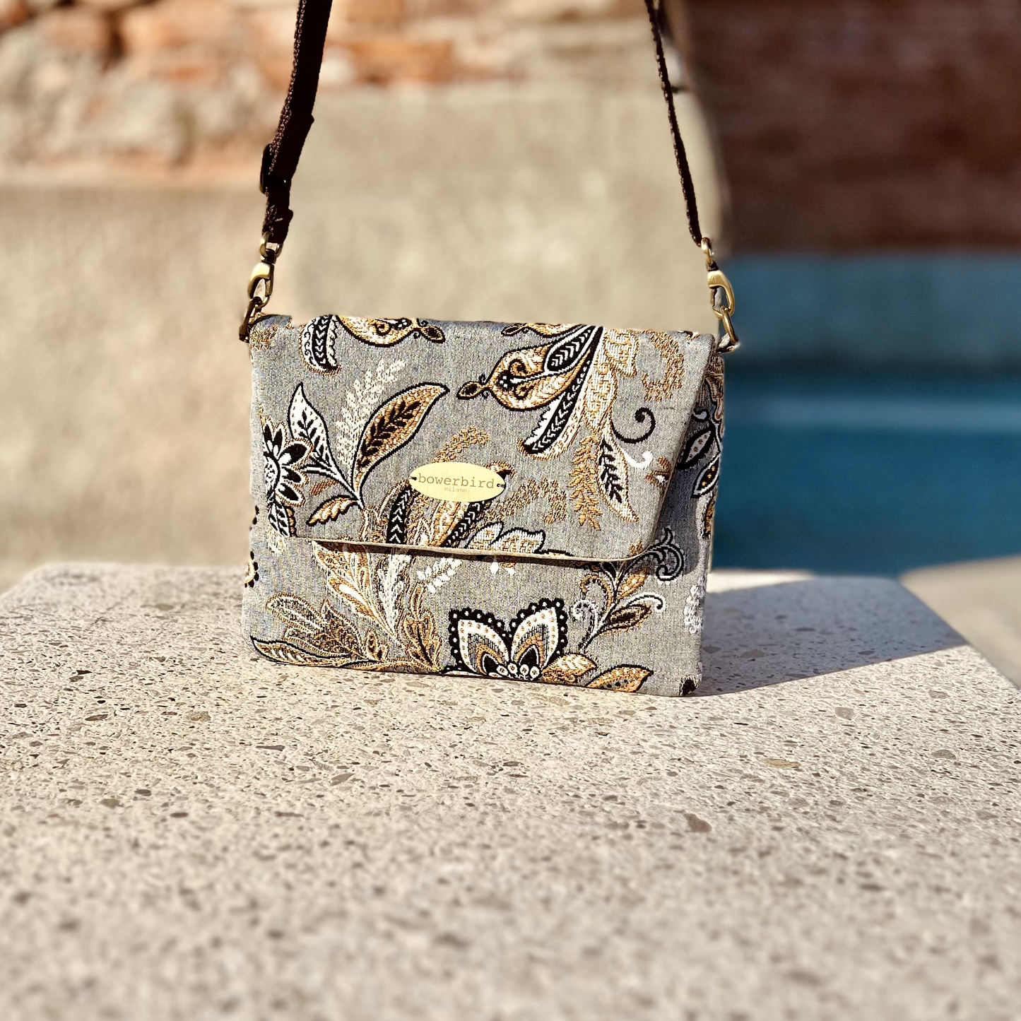 Borsa a Tracolla - Paisley Azzurro